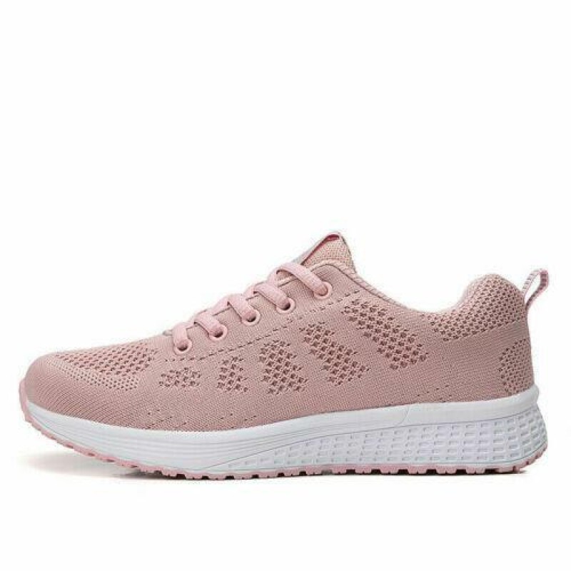 Women weave breathable casual shoes lace up runnin...