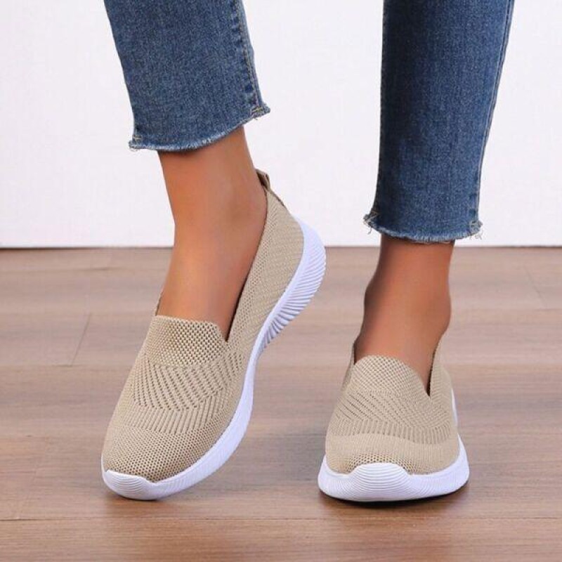 Breathable Knitting Flats Shoes Slip-on Soft Bottom Sneakers SuperLight Non-slip