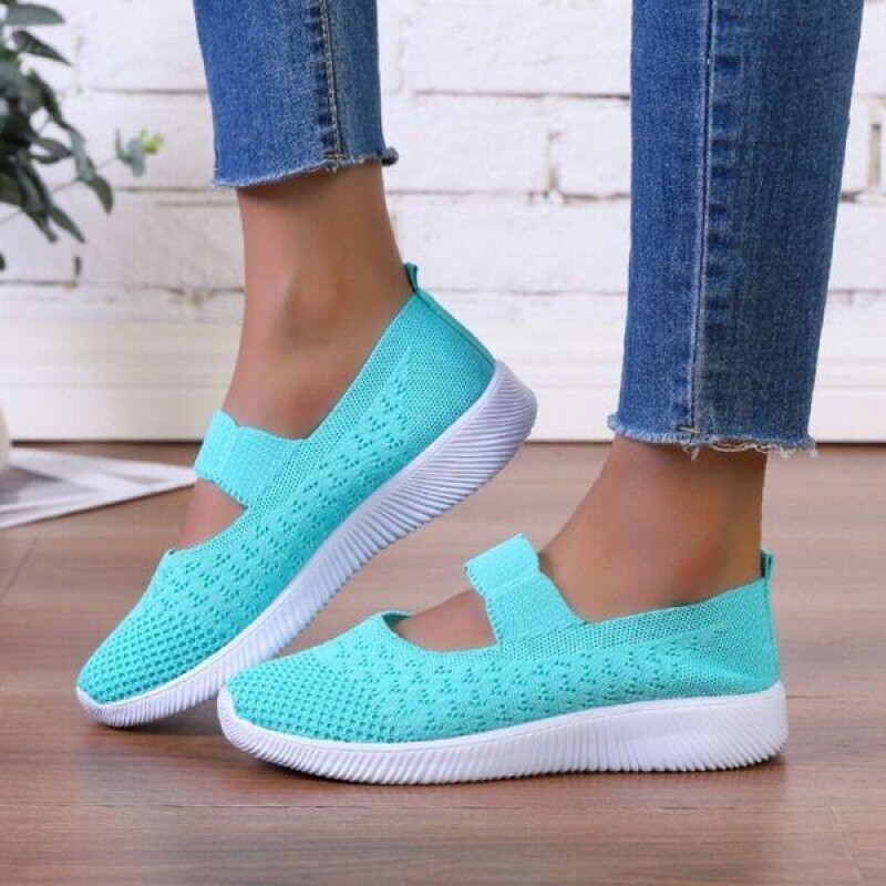 Breathable Knitting Flats Shoes Slip-on Soft Bottom Sneakers SuperLight Non-slip