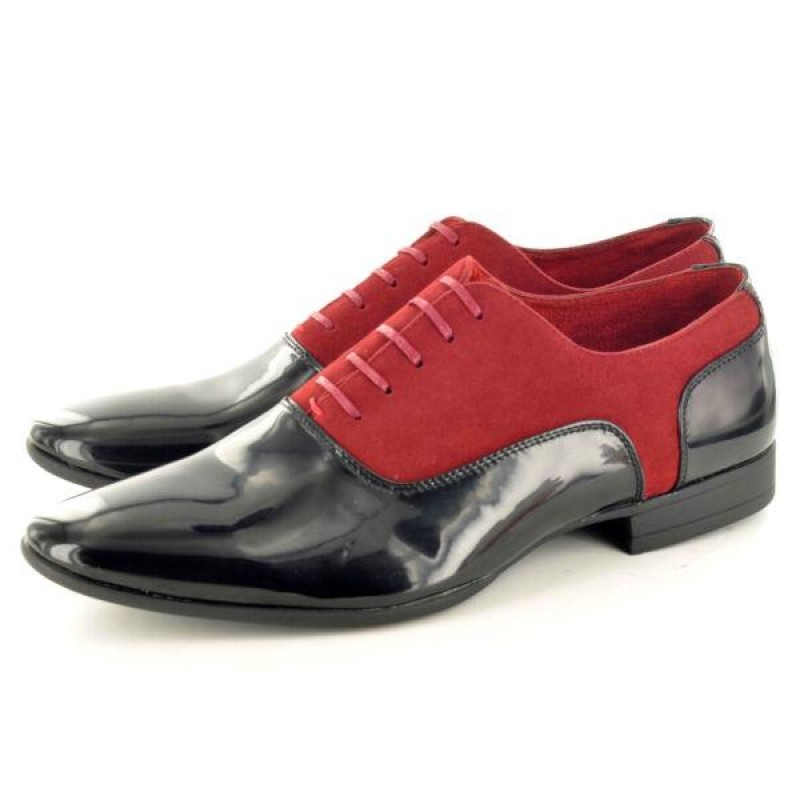 Mens Smart Faux Suede & Patent Formal Lace Up ...