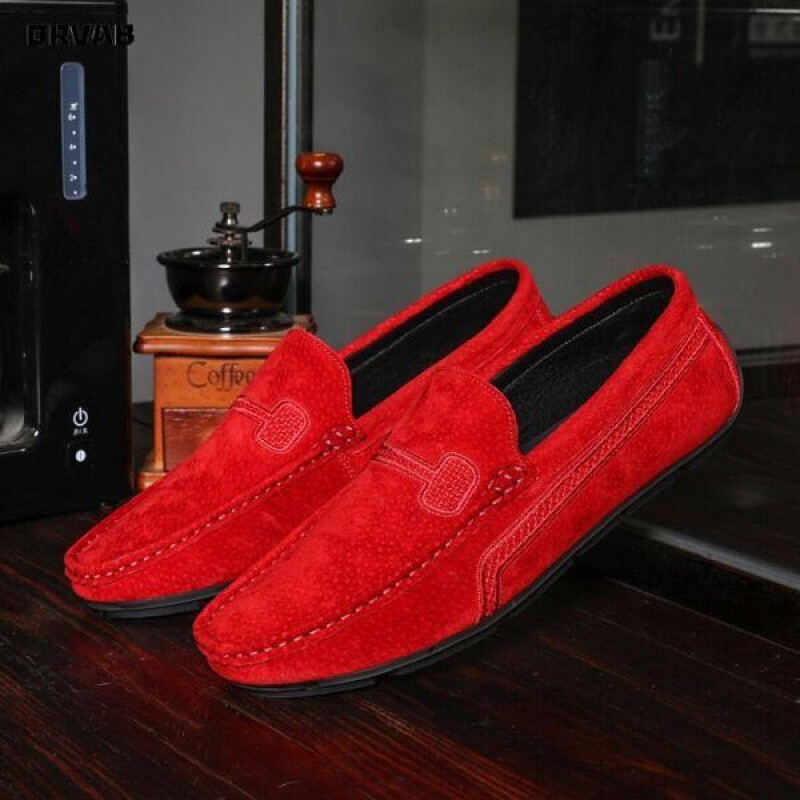 Men Shoes Genuine Leather Mens Sneakers Wedding Dress Male Driving Moccasin