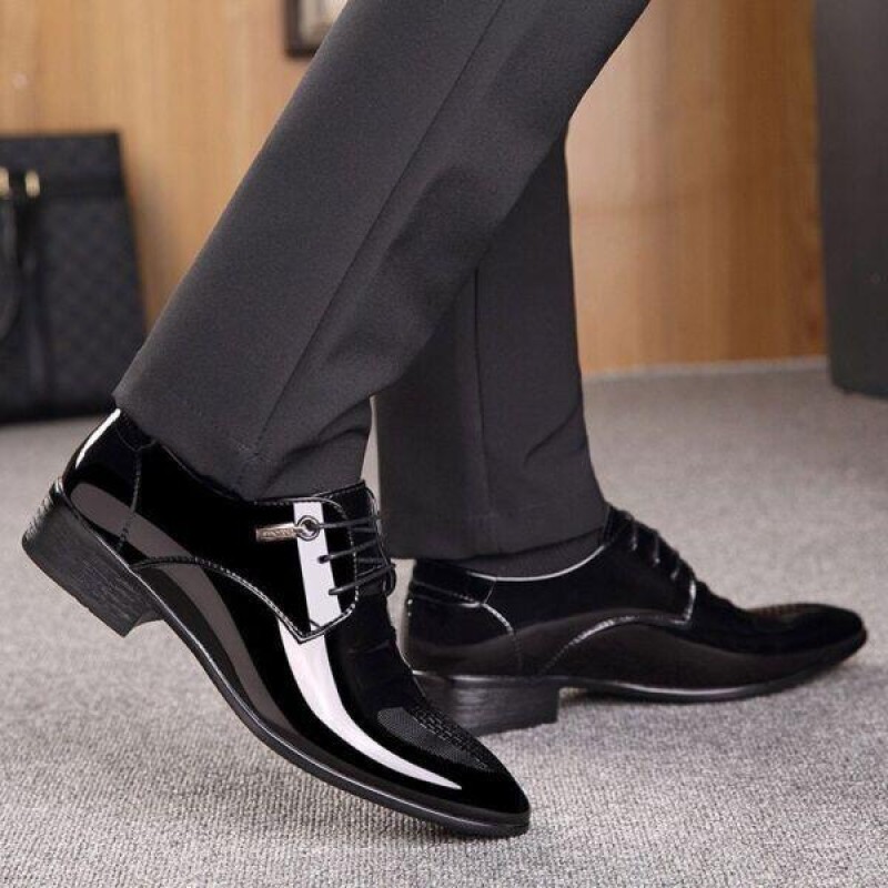 Men Wedding Shoes Leather Formal Business Man Dress Shoes Men's Oxford Flats