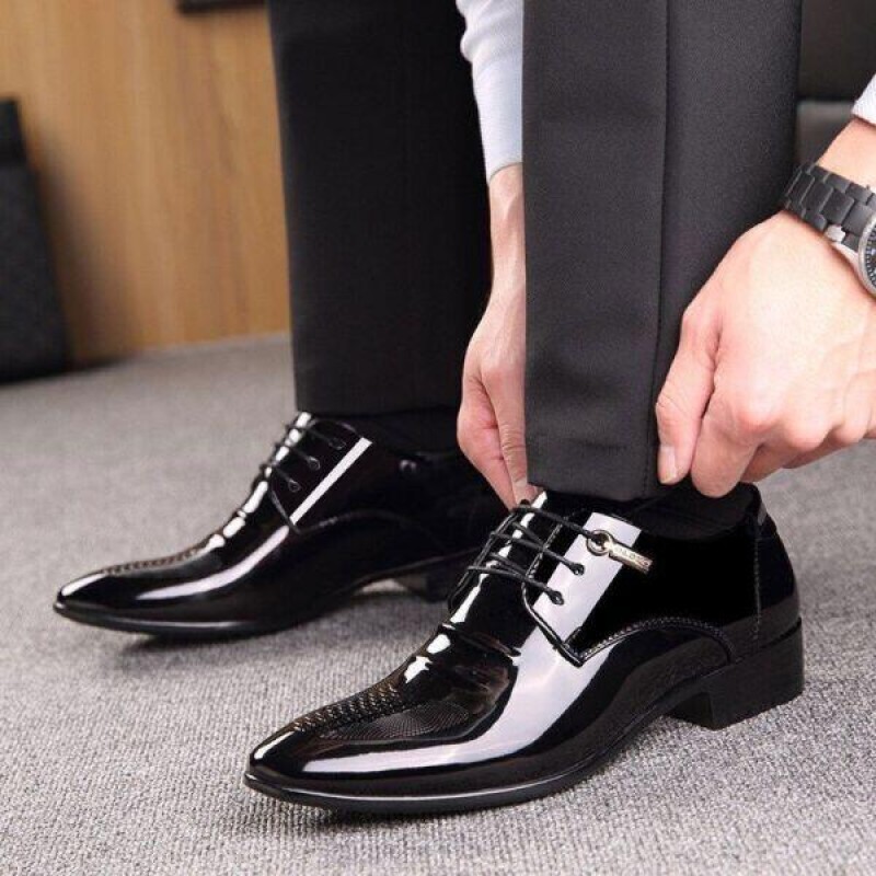 Men Wedding Shoes Leather Formal Business Man Dress Shoes Men's Oxford Flats