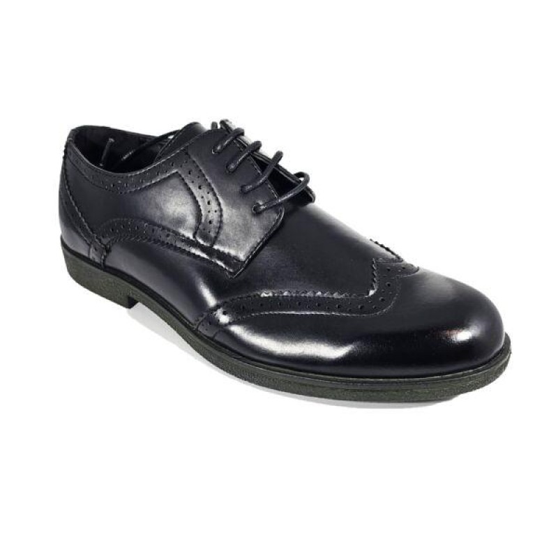 Mens Leather Brogues Smart Formal Work Office Casu...