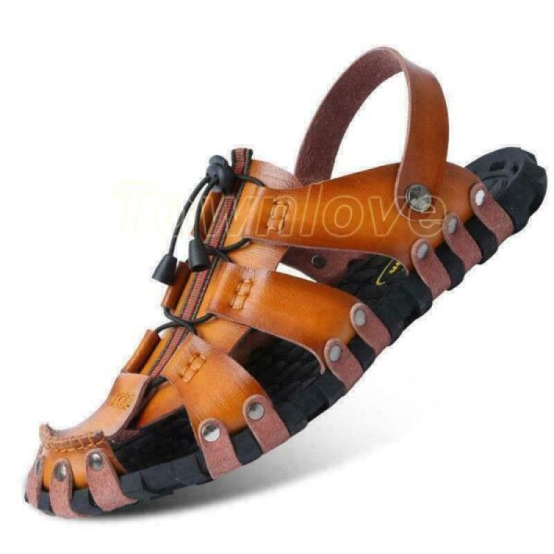 Summer Mens Leather Roman Sandals Shoes Outdoor Beach Sport Casual Slippers New