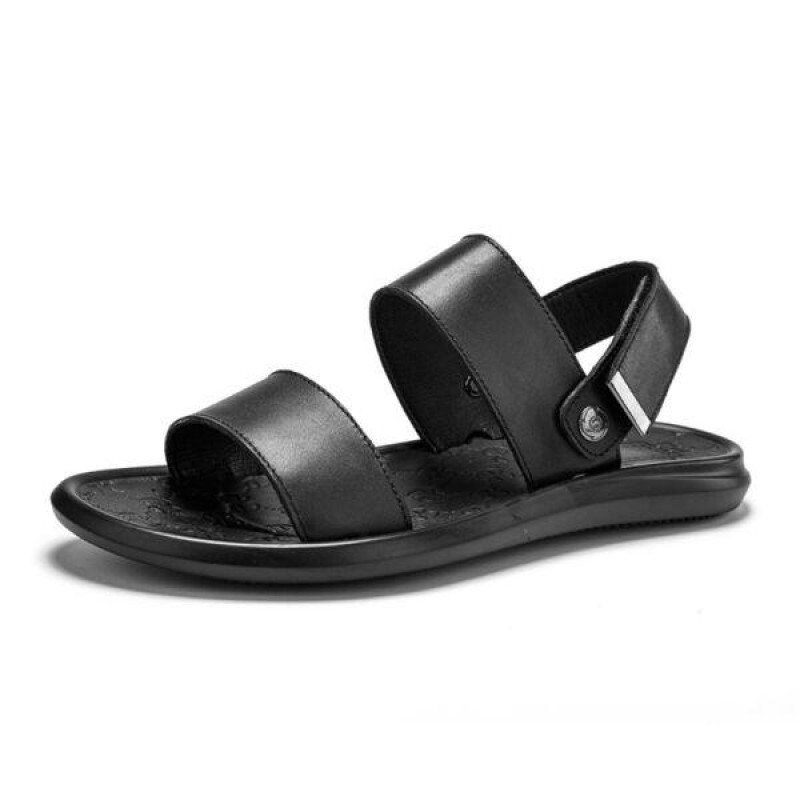 Men's Flat Open-toe Faux Leather Openwork Breathable Beach Outdoor Sandals