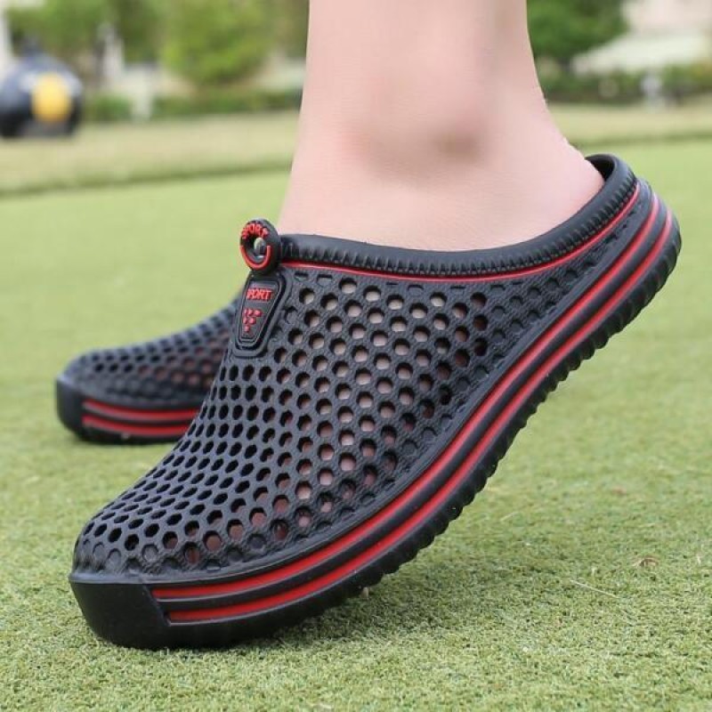 Men Beach Slippers Womens Casual Breathable Slip On Shoes Sandals Hollow Out