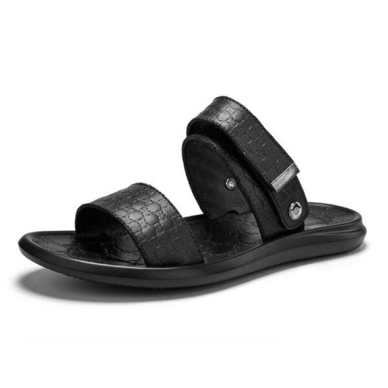 Men's Flat Open-toe Faux Leather Openwork Breathable Beach Outdoor Sandals