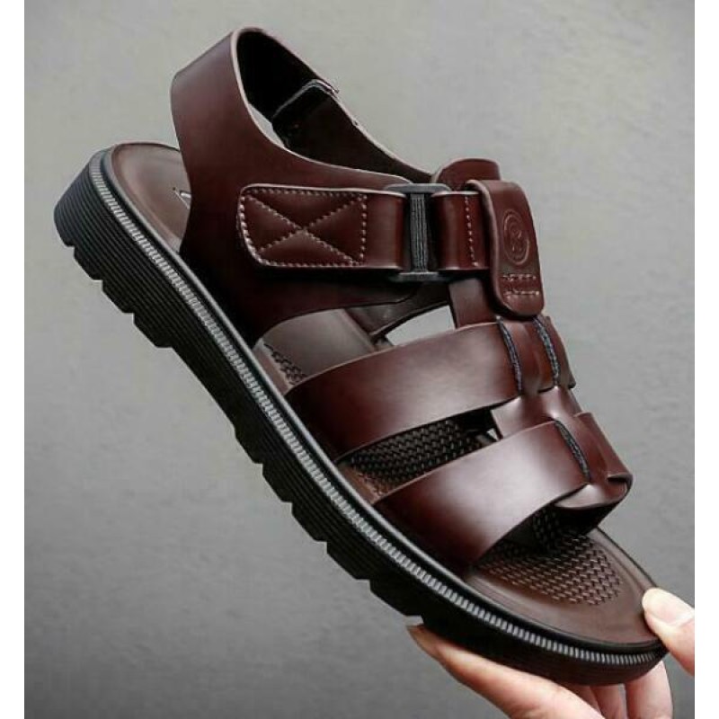 Mens Open Toe Roman Strappy Flats Beach Buckle Sandals Casual Beach Summer Shoes