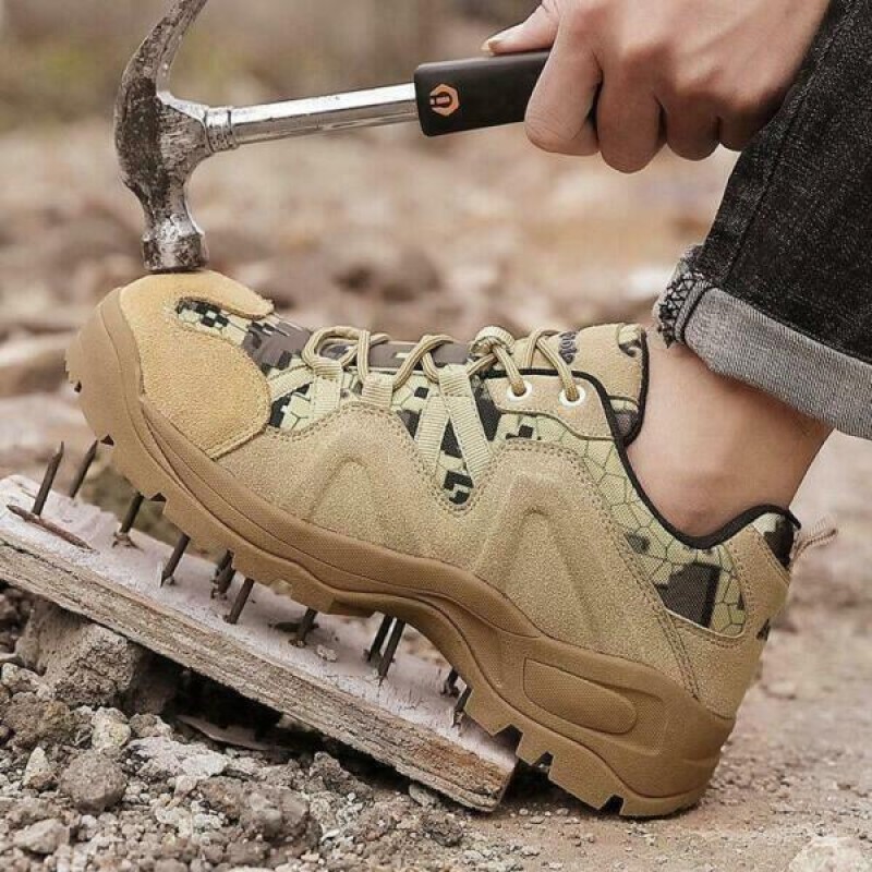 Men Camo Military Army Work Steel Toe Lace Up Hiking Combat Desert Outdoor Shoe 