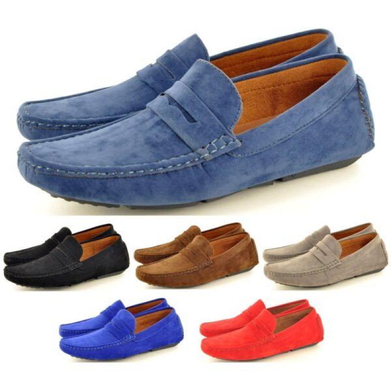 New Mens Loafers Casual Moccasins Faux Suede Slip on Shoes Avail. UK Sizes 6-11