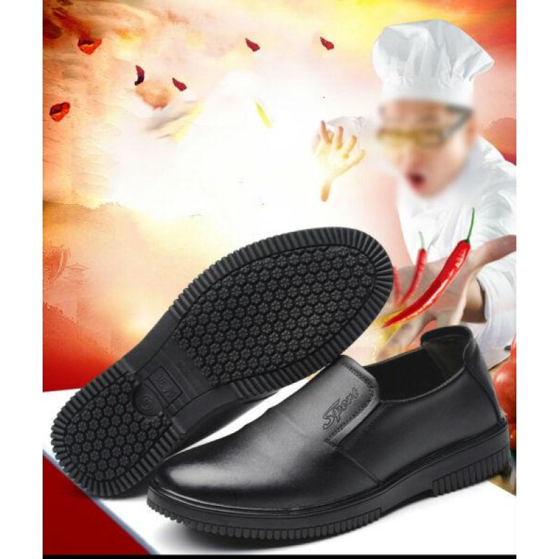 Men's Restaurant Oil Resistant Kitchen Work Shoes Loafer Slip-On Skid Non-Slip