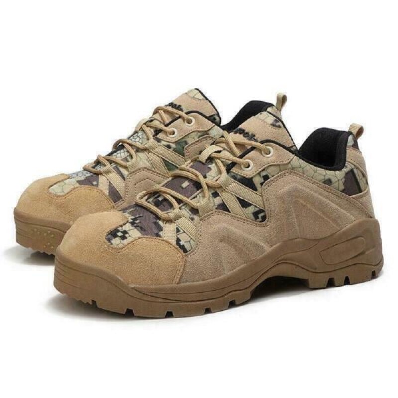 Men Camo Military Army Work Steel Toe Lace Up Hiking Combat Desert Outdoor Shoe 