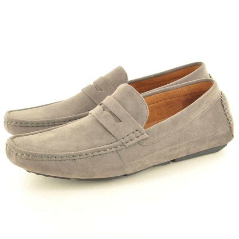 New Mens Loafers Casual Moccasins Faux Suede Slip ...