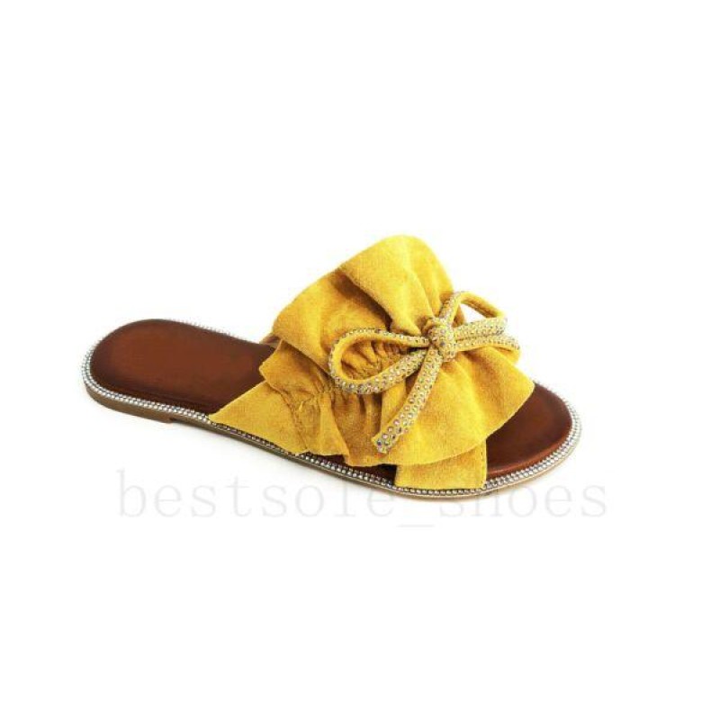 LADIES WOMEN FLAT SUMMER BEACH BOW SLIDERS SLIP ON...