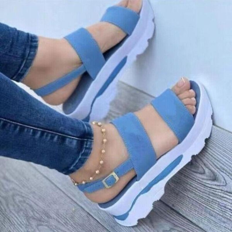 Platform Wedges Shoe Ladies Sandal Buckle Non-slip Beach Sandles Female Peep Toe