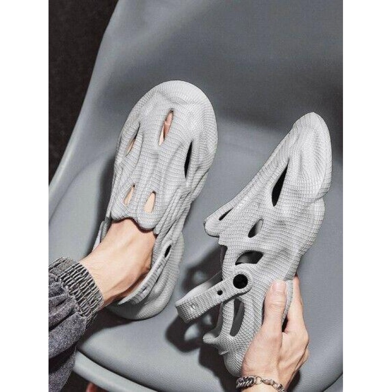 Unisex Grey Clogs Hollow Out Slingback Crocs Size: 8.5, 9,10, 