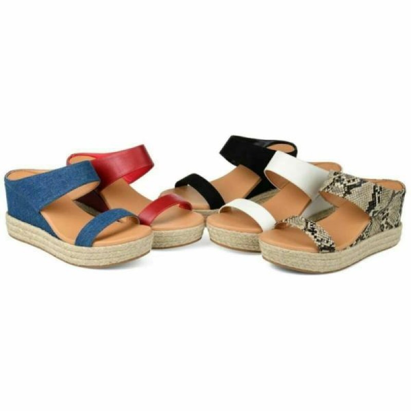 Summer Women Platform Wedge Heels Open Toe Double Strap Surface Casual Slippers