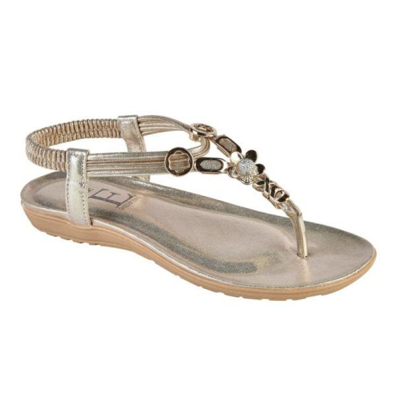 LADIES LIGHTWEIGHT DIAMANTE TOE POST COMFORT SANDAL EMBELLISHED  VARIOUS COLOURS