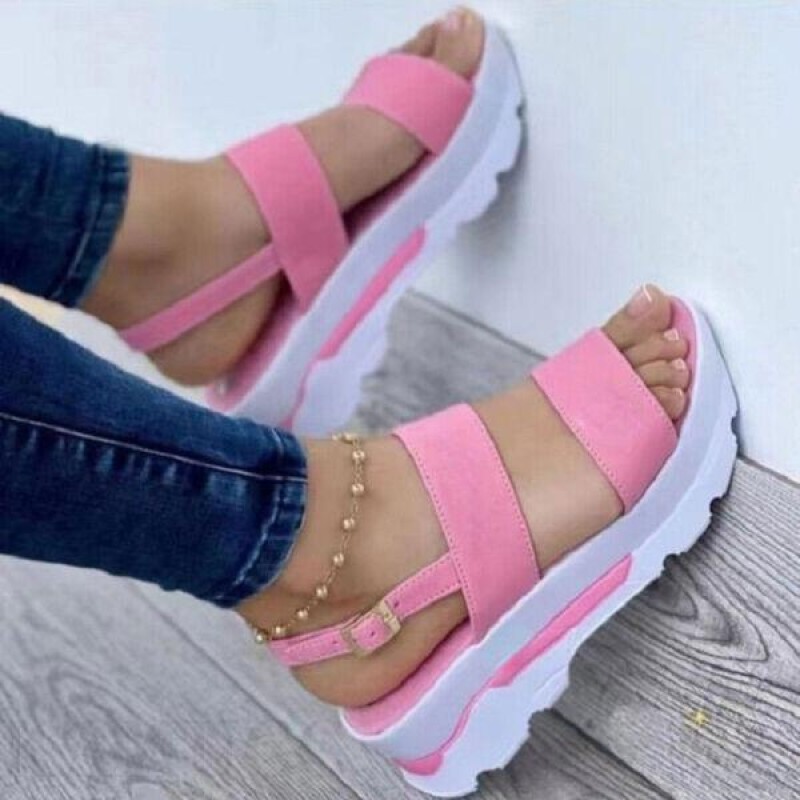 Platform Wedges Shoe Ladies Sandal Buckle Non-slip Beach Sandles Female Peep Toe