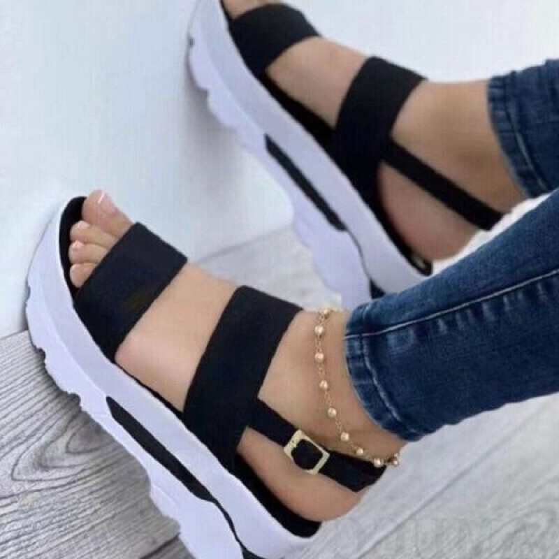 Platform Wedges Shoe Ladies Sandal Buckle Non-slip Beach Sandles Female Peep Toe